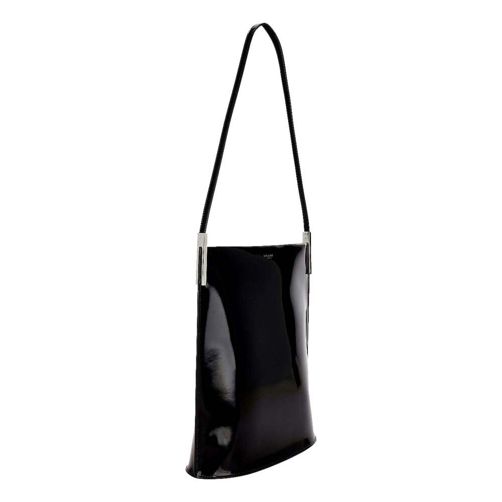 Saint Laurent Black Patent Leather Shopping Tote Shoulder - Picture 1 of 3